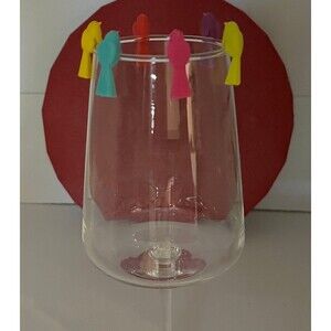 Fun Bird Silicone Drink Charms - Wine Glass Markers Set of 6